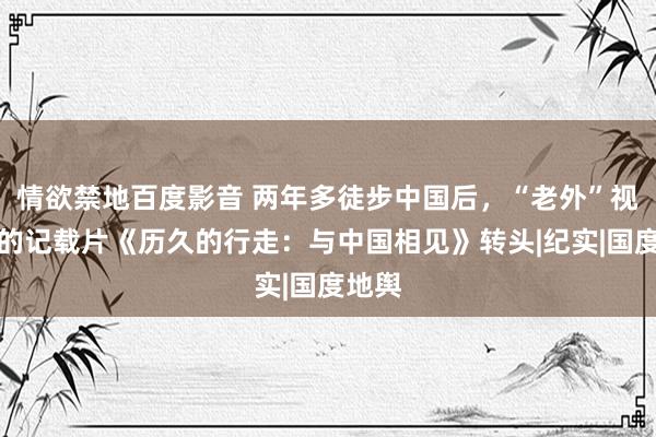 情欲禁地百度影音 两年多徒步中国后，“老外”视角下的记载片《历久的行走：与中国相见》转头|纪实|国度地舆