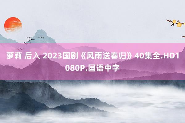 萝莉 后入 2023国剧《风雨送春归》40集全.HD1080P.国语中字