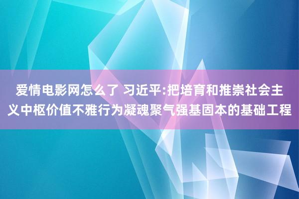 爱情电影网怎么了 习近平:把培育和推崇社会主义中枢价值不雅行为凝魂聚气强基固本的基础工程