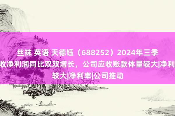 丝袜 英语 天德钰（688252）2024年三季报简析：营收净利润同比双双增长，公司应收账款体量较大|净利率|公司推动